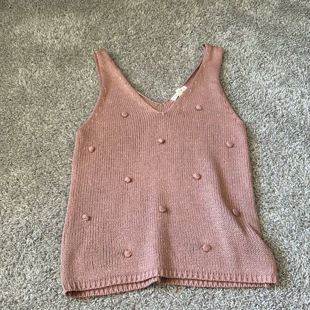 FRANCESCAS - NWT pink polka dot sweater tank